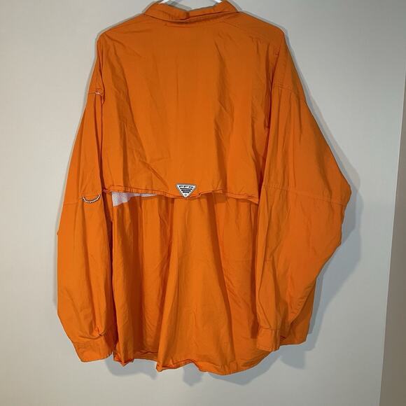 Columbia PFG Shirt Mens 3XL Orange Long Sleeve Button Up Fishing Vented - Picture 7 of 8